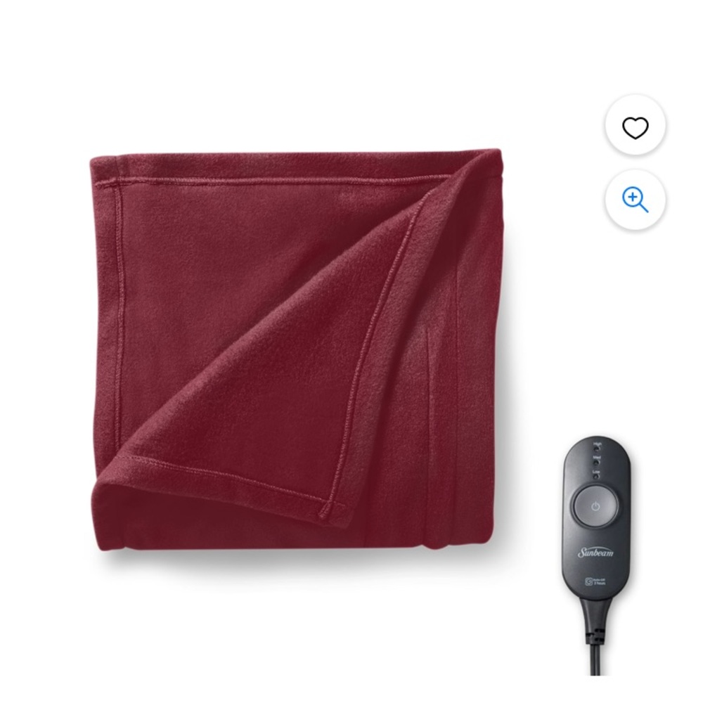 Maroon electric heating blanket